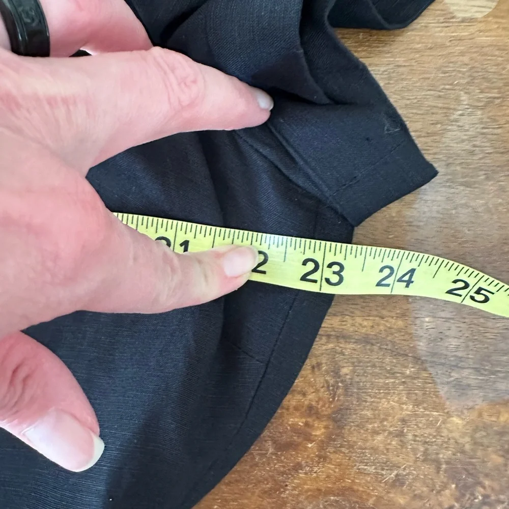Banana Republic Black V-Neck‎ Tie-Waist Linen blend Romper size 20 NWT